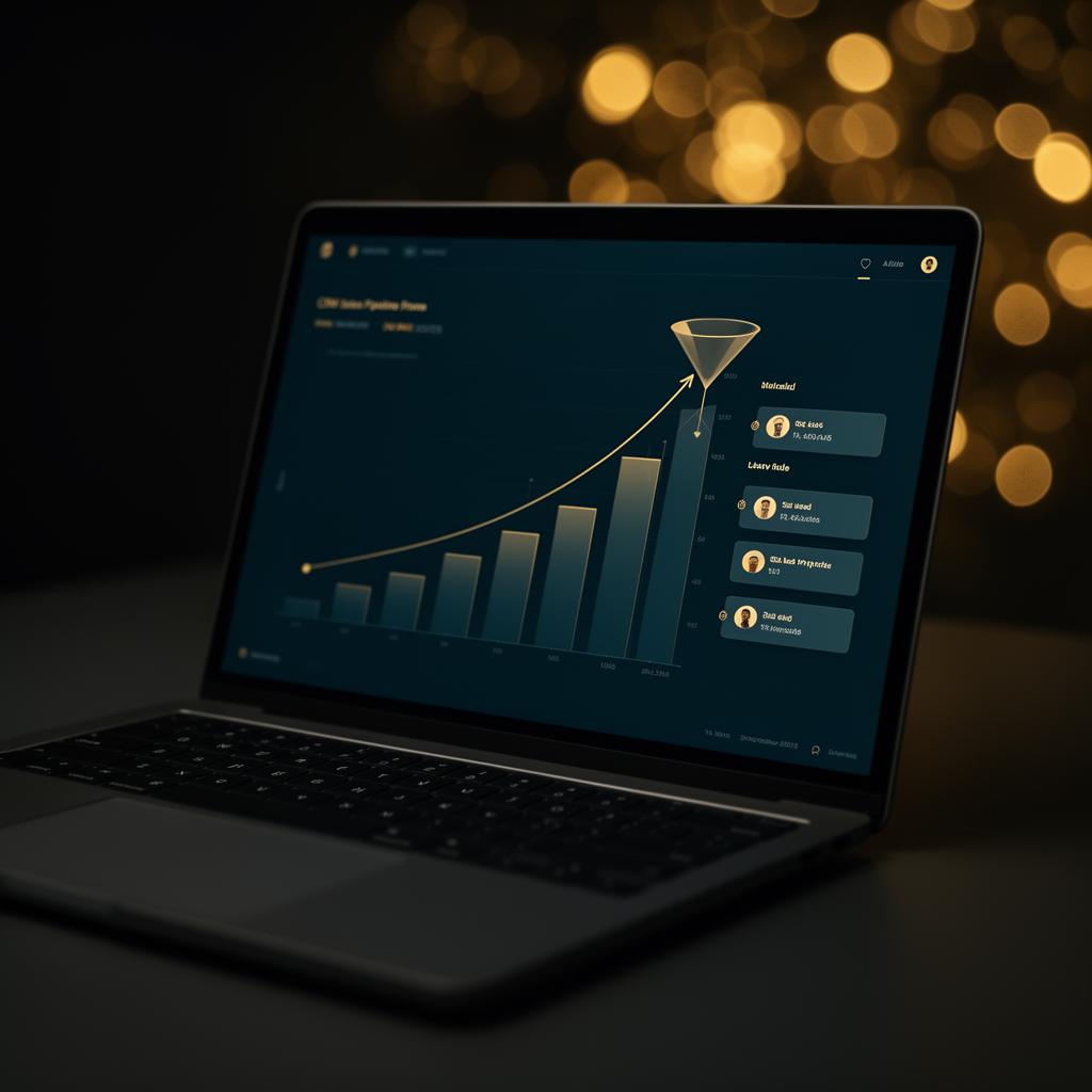 Profissionais analisando funil e pipeline de vendas em CRM